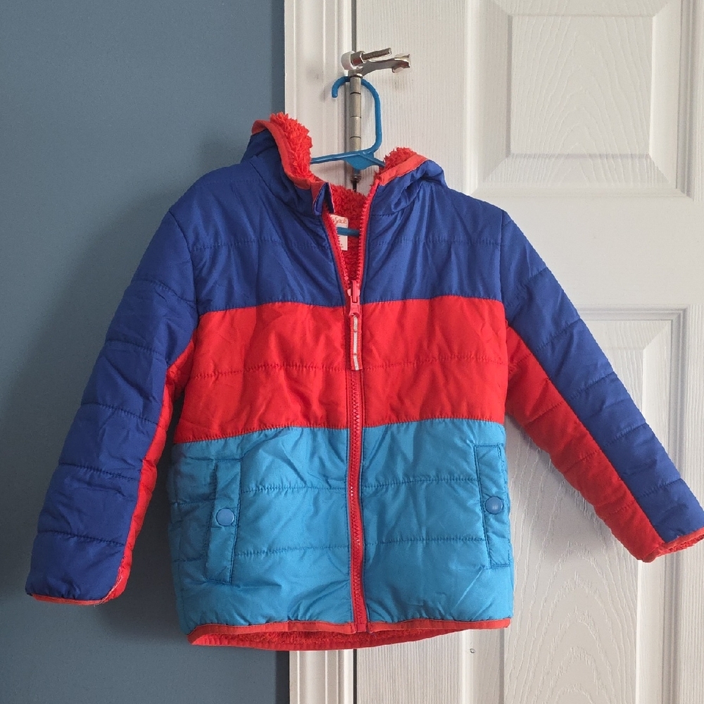 Cat & Jack Red and Blue Kids Puffer Jacket